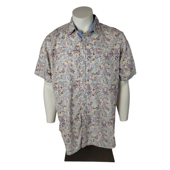 Daniel Cremieux Colorful Mens Button Down Short Sleeve Shirt Size XL Casual Look - Picture 2 of 10